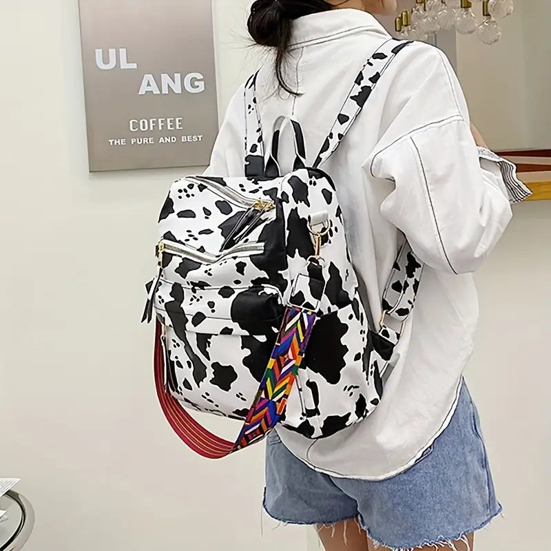 PREORDER - Cow Print Backpack Purse