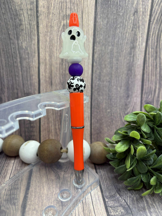 Glow in the Dark Ghost Beaded Ink Pen