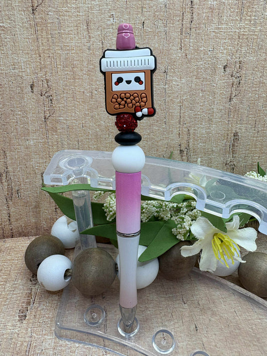 Pill Bottle Beaded Ink Pen