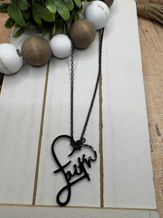 Black Faith Necklace