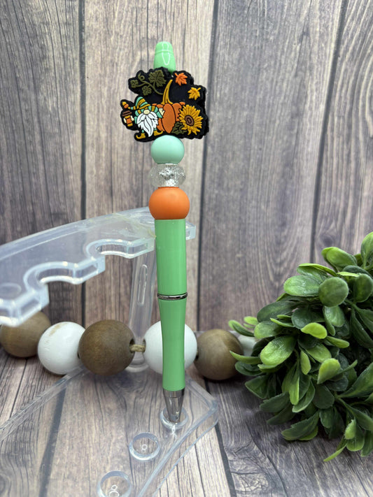 Fall Gnome Beaded Ink Pen