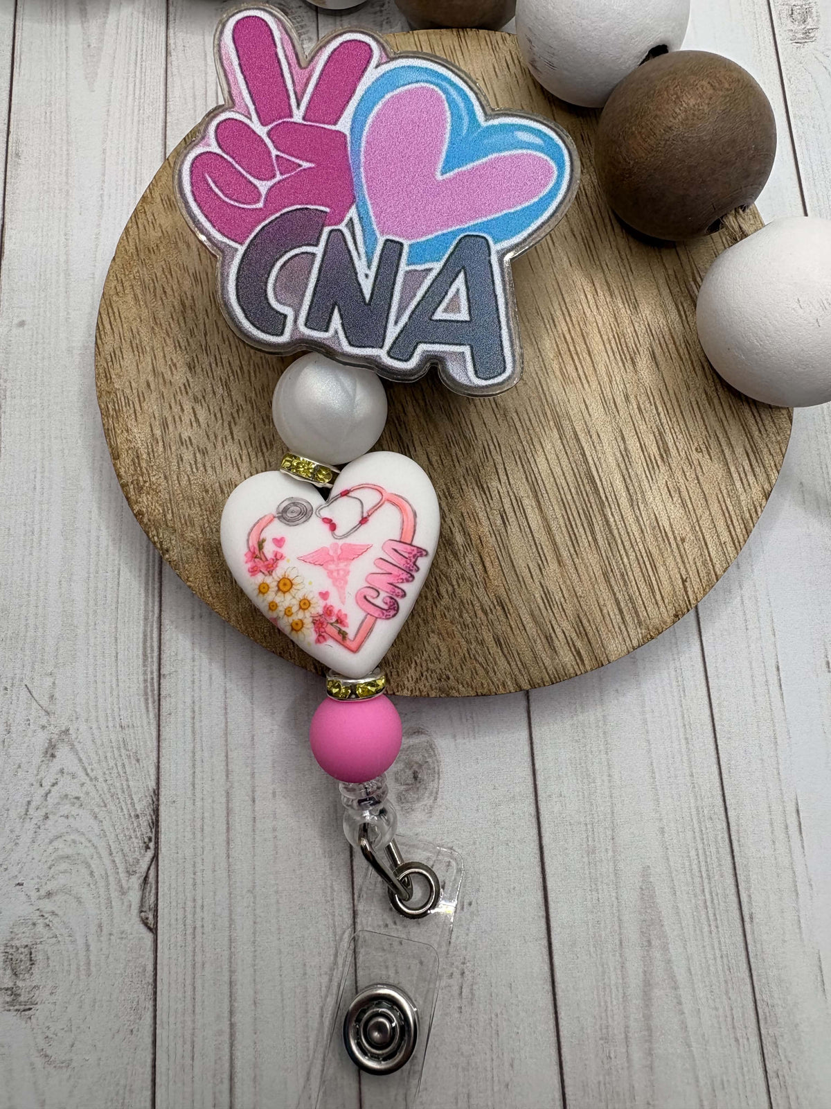 CNA Beaded Badge Reel