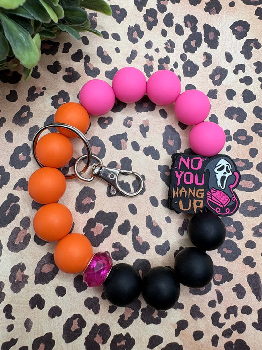No You Hang up Beaded Wristlet Keychain