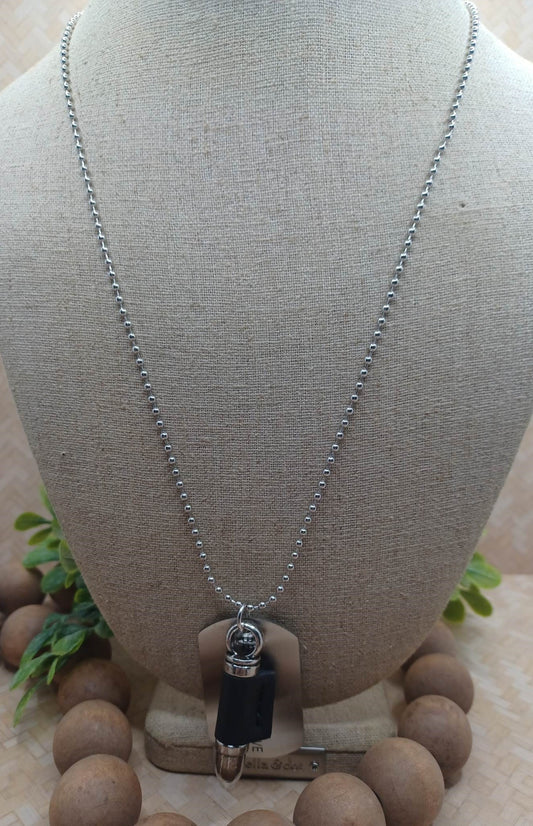 Home of the Free Because of the Brave Dog Tag with Charm Accent