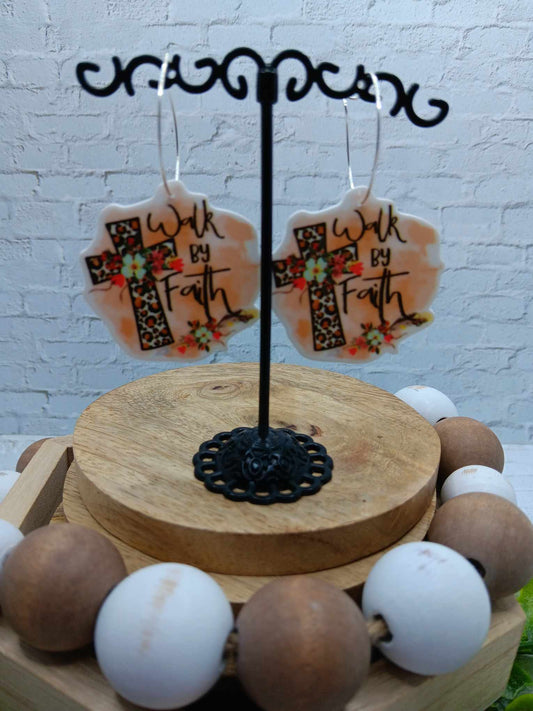 Walk by Faith Cross Earrings