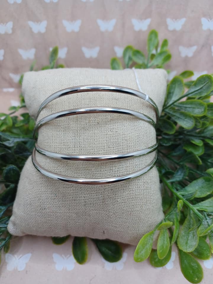 Silver Stacked Cuff Bracelet