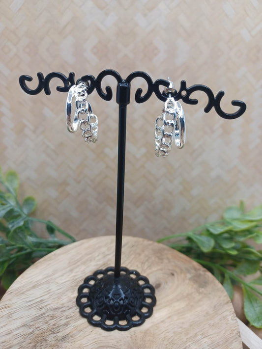 Silver Double Style Earrings