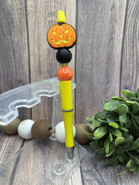 Jack O Lantern Beaded Ink Pen