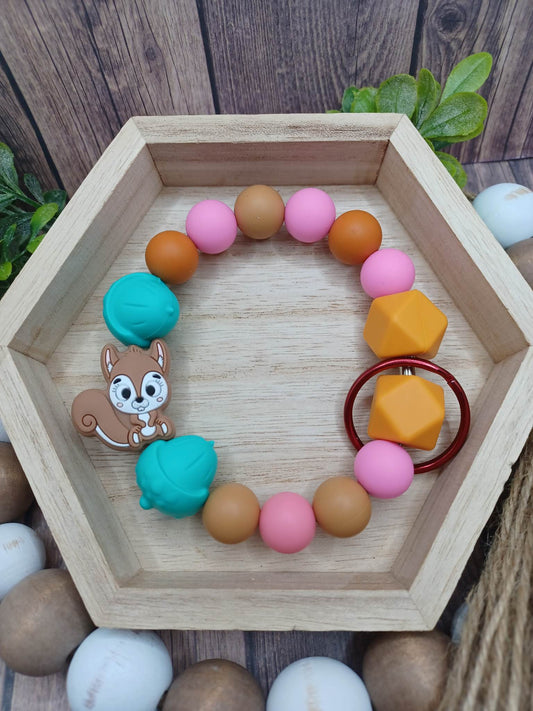 Squirrel Beaded Wristlet