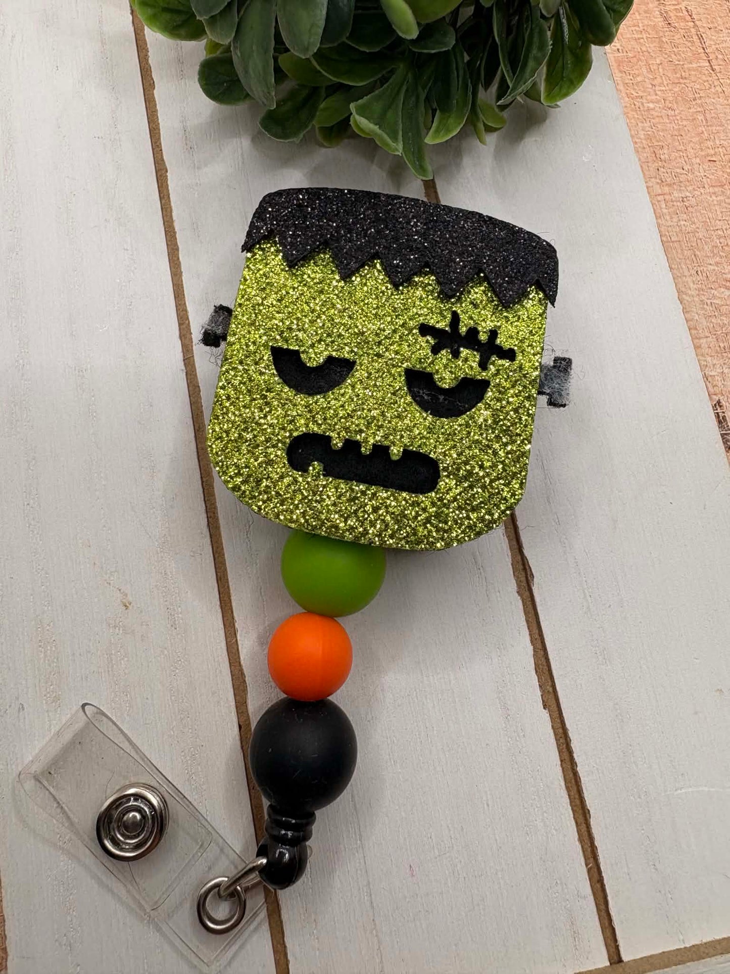 Frankenstein Beaded Badge Reel