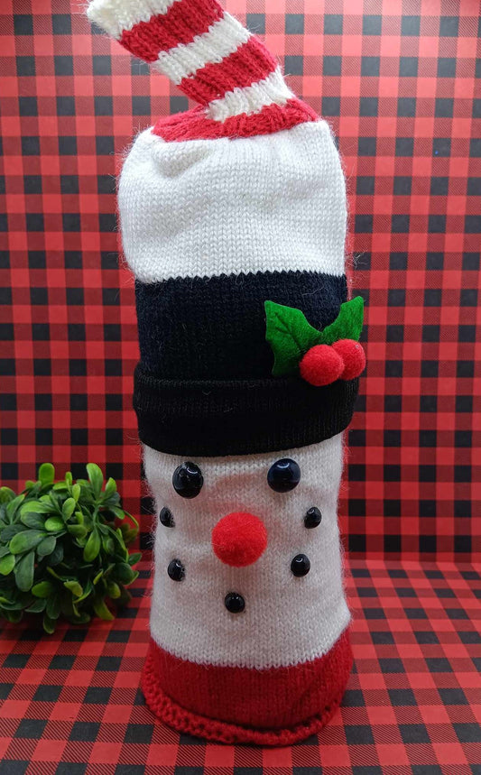 Snowman Sweater Bottle Decor