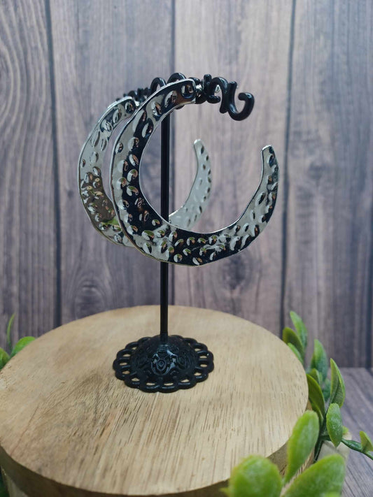 Silver Hammered Textured Earrings