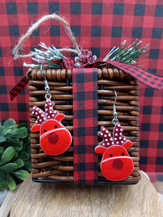 Red Reindeer Earrings