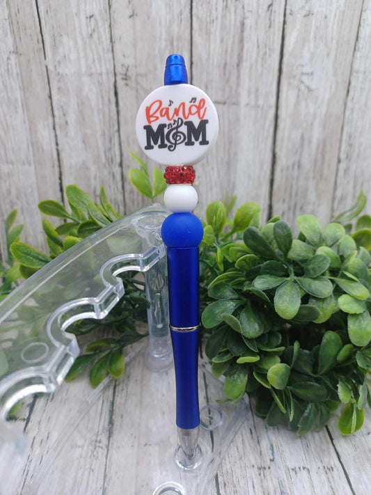 Blue Band Mom Beaded Ink Pen