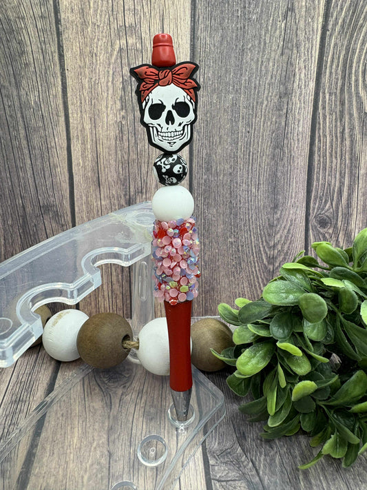 Skull Beaded Ink Pen