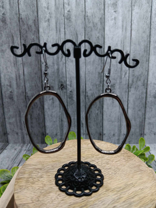 Gunmetal Oval Style Earrings