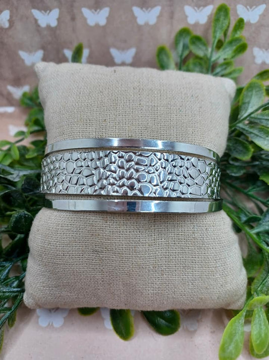 Silver Textured Bracelet