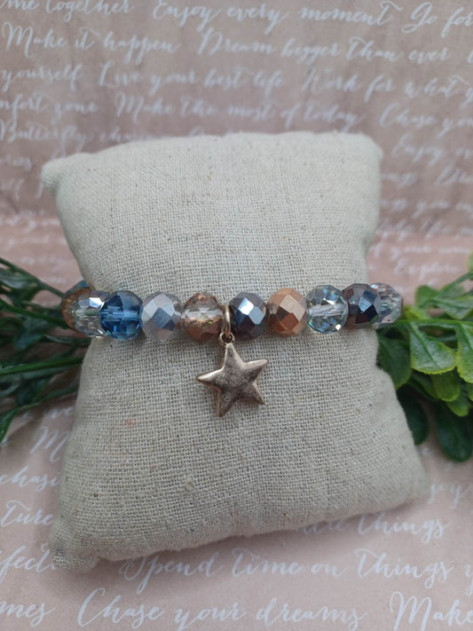 Neutral Beaded Bracelet w/ Star Charm