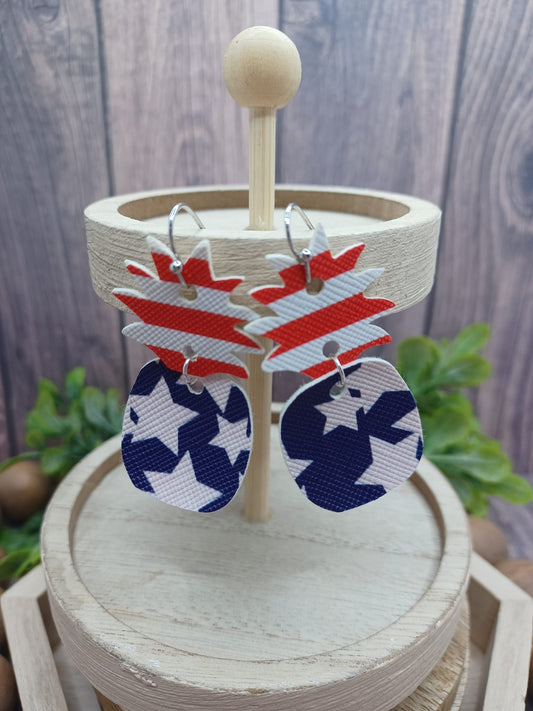 Red, White, & Blue Pineapple Earrings