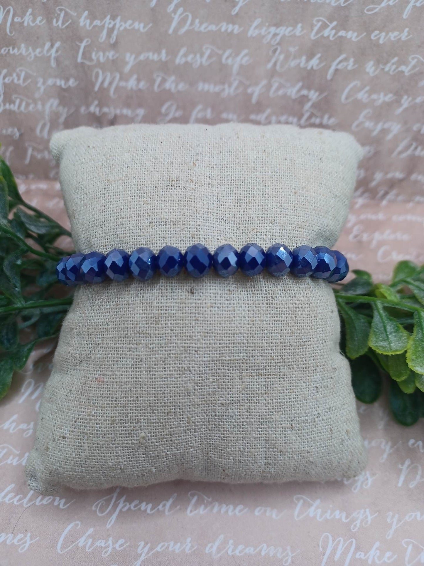Blue/Purple Oil Spill Beaded Bracelet