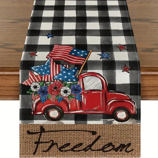 Freedom Red Truck Table Runner