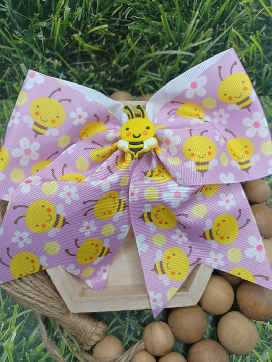 Purple Bee Patterned Hair Accessory w/ Bumble Bee Detail