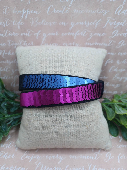 Blue & Pink Sequin Bracelet