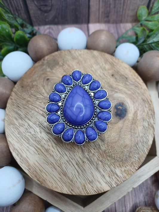 Purple Crackle Stone Mobile Phone Grip