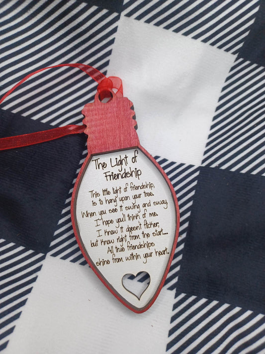 The Light of Friendship Ornament - White