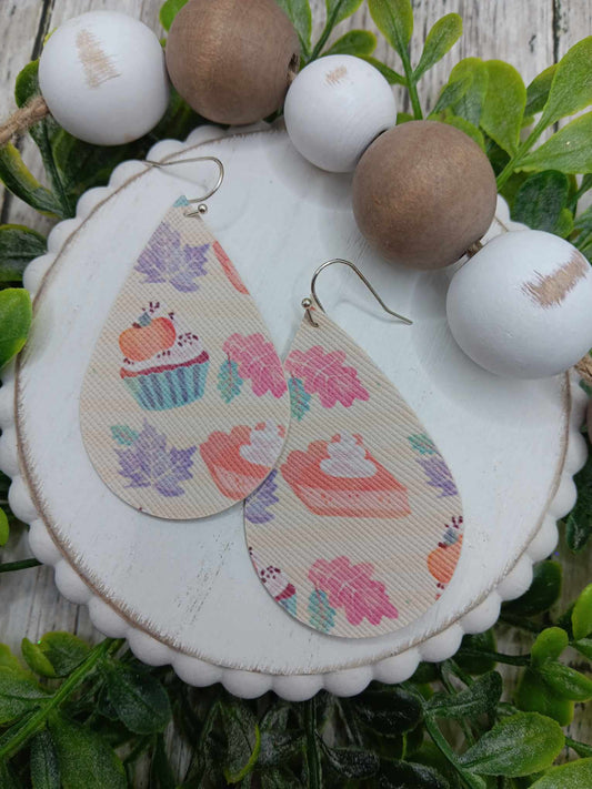 Pink Thanksgiving Themed Earrings