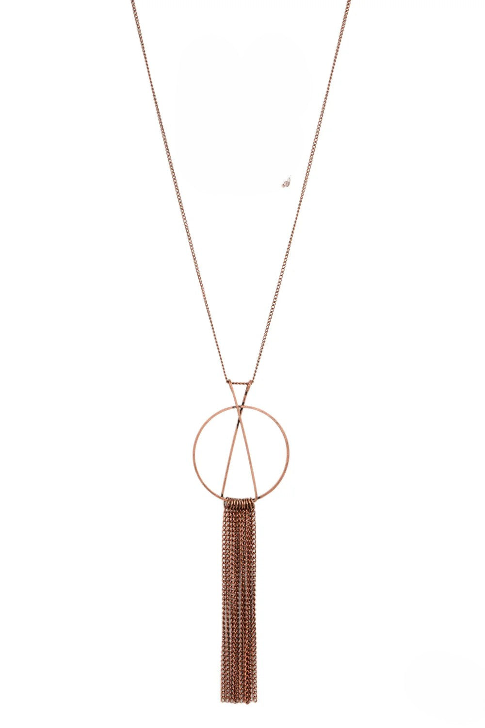 Circle & Tassel Copper Style Necklace