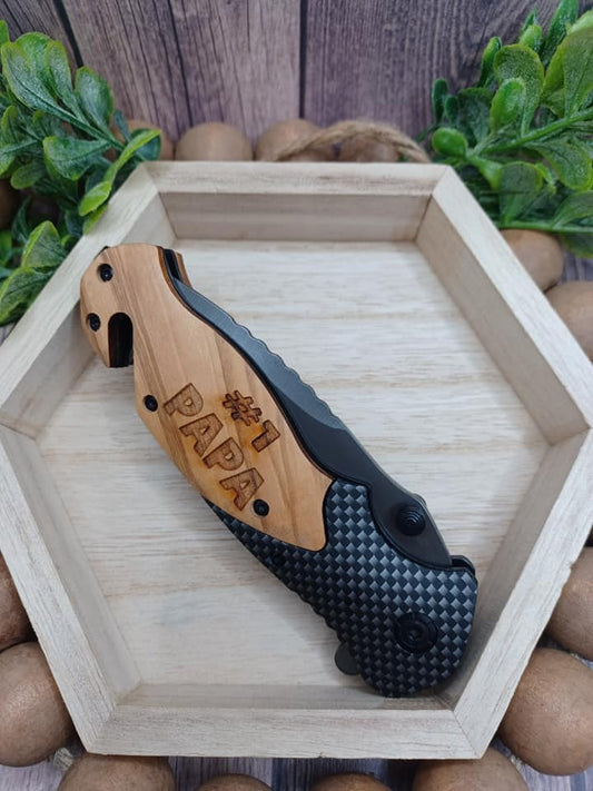 PREORDER - #1 Papa Engraved Utility Knife