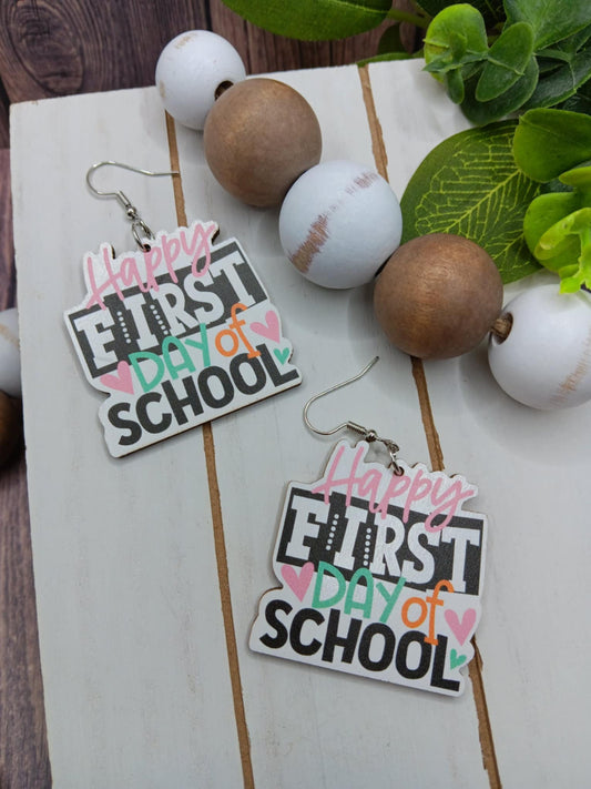 Happy First Day of School Earrings