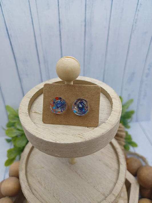 Red, White, Blue Firework Acrylic Earrings