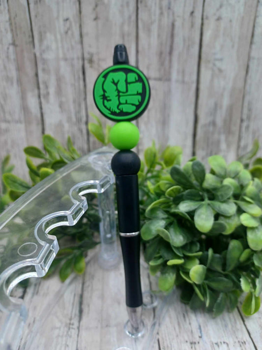 Green Fist Beaded Ink Pen