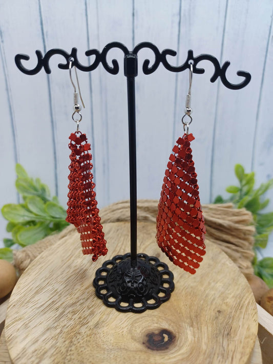 Red Chain Style Earrings