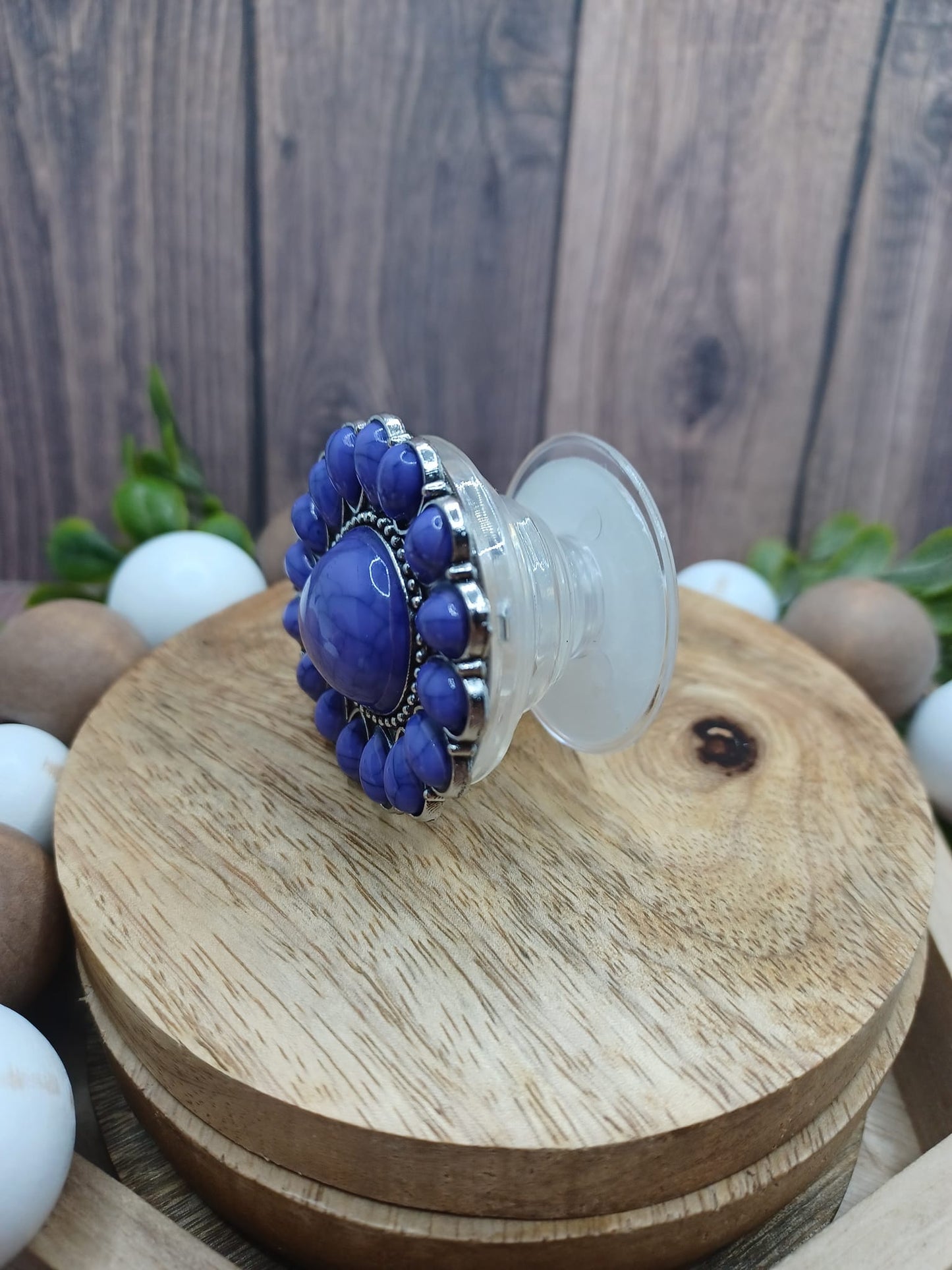 Purple Crackle Stone Mobile Phone Grip