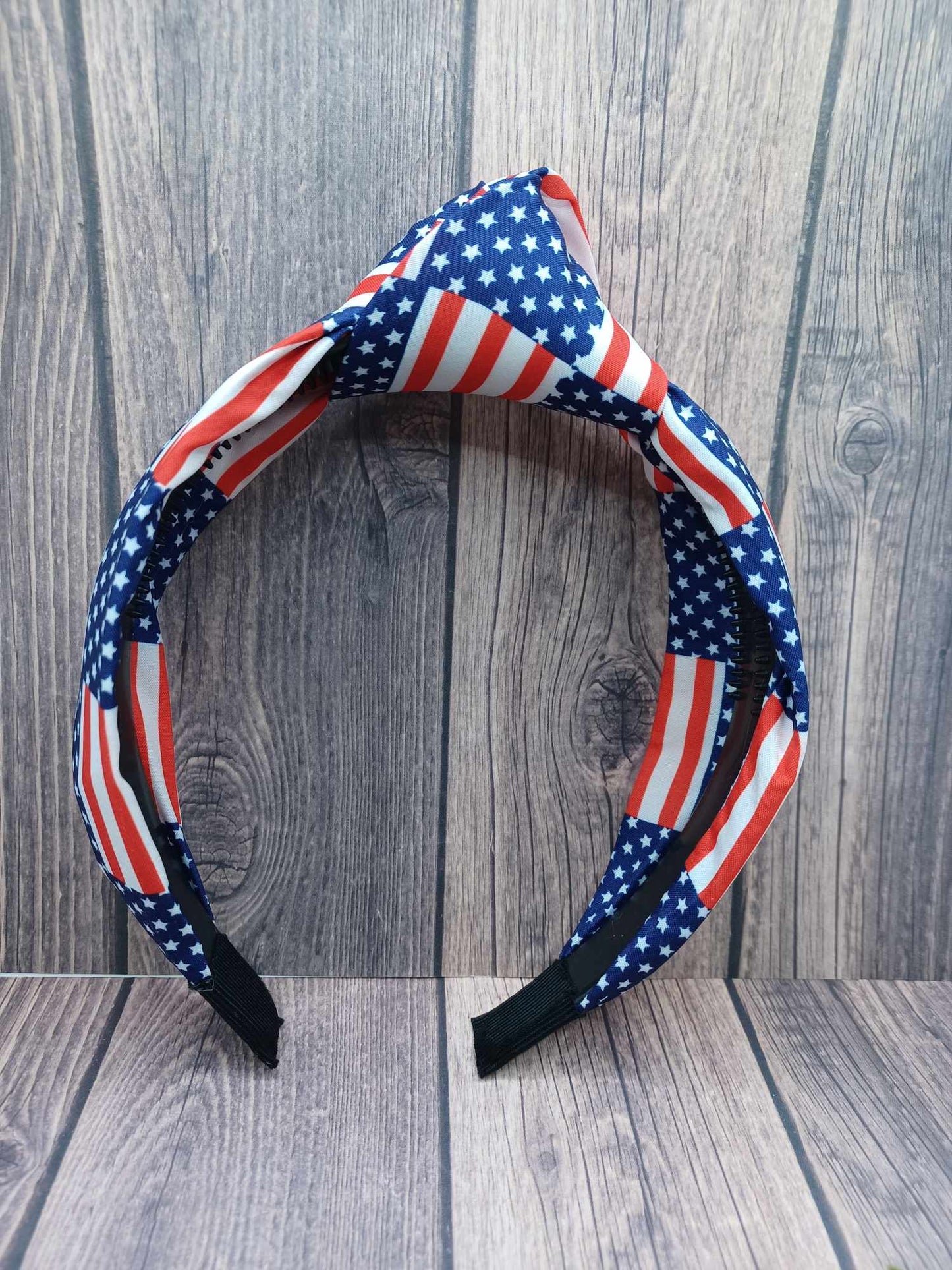 Red, White, & Blue Flag Top Knot Style Headband