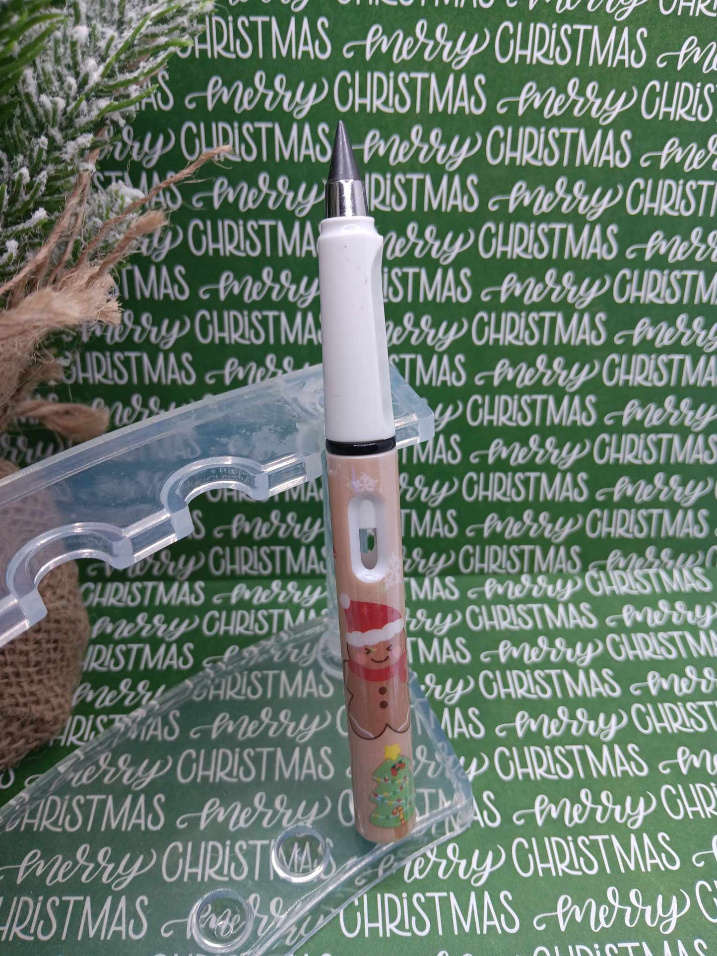 Merry Christmas Infinity Pencil - Tan