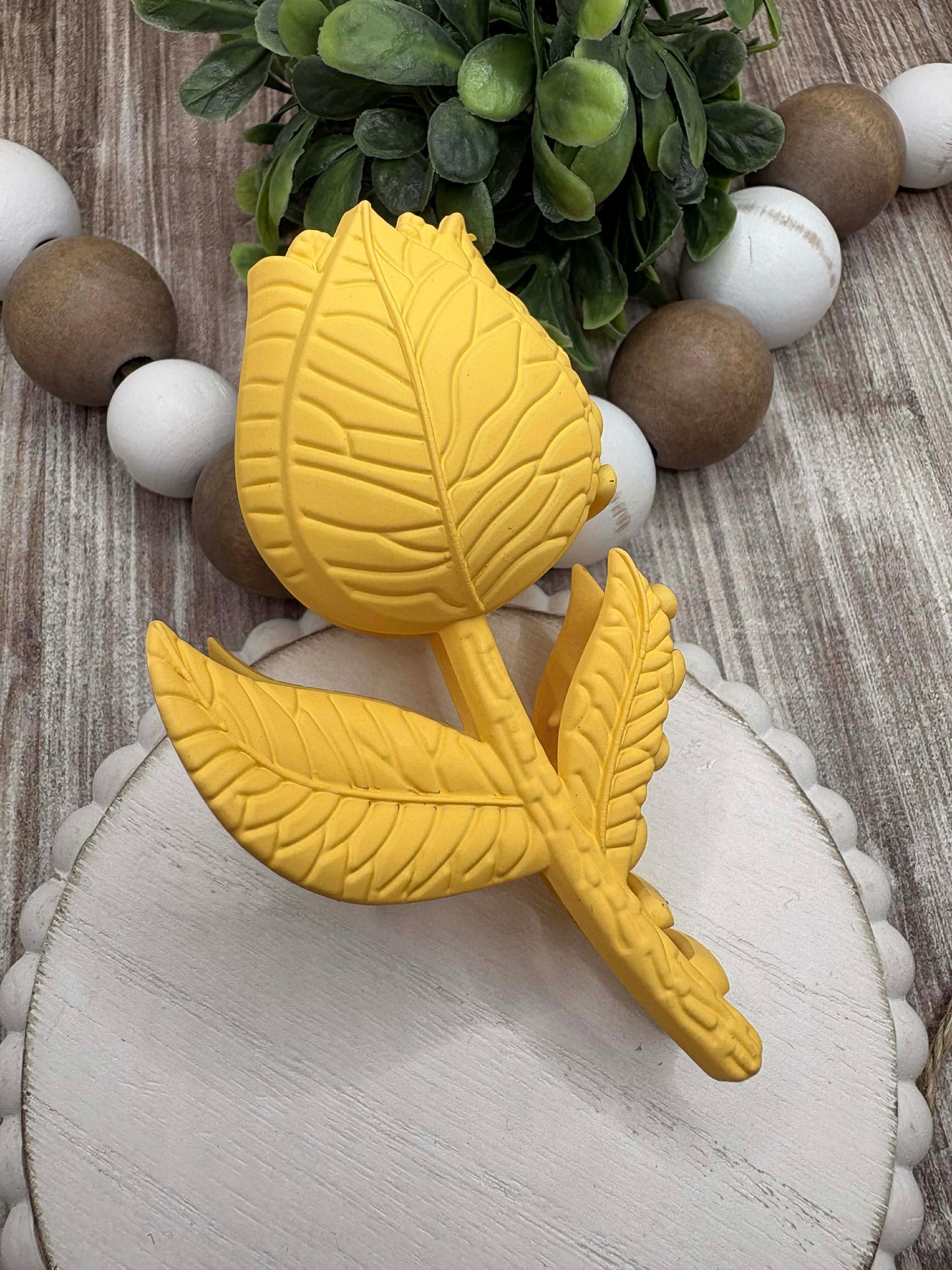 Yellow Rose Hair Claw Clip