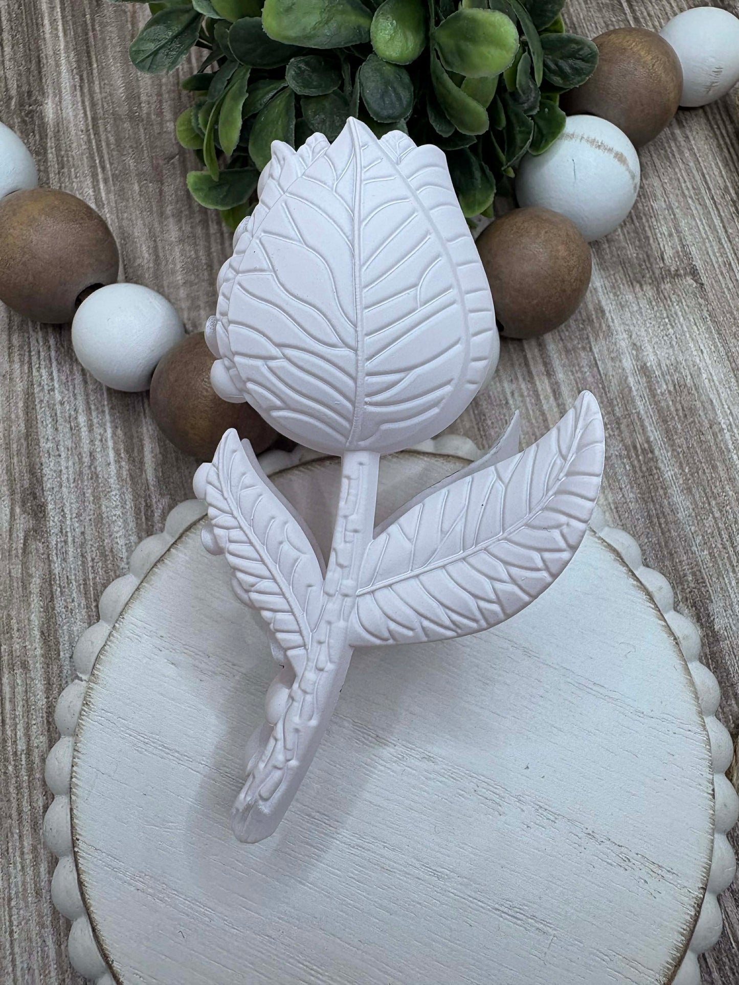 White Rose Hair Claw Clip