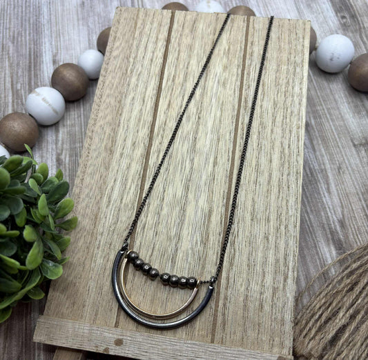 Gold & Gunmetal Layered Necklace