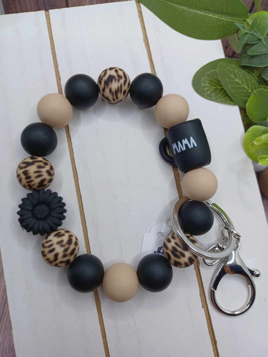Mama Beaded Wristlet Keychain