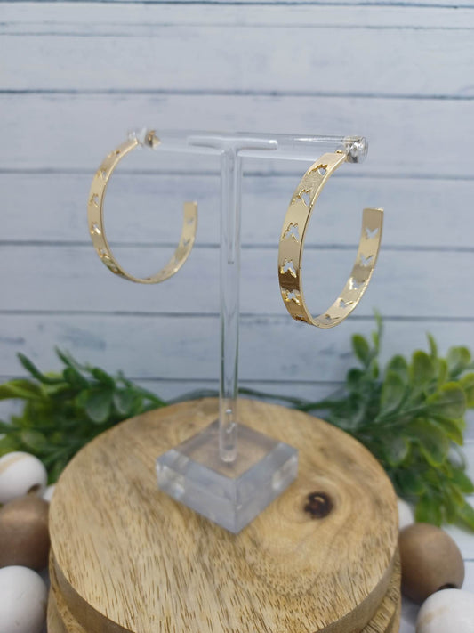 Gold Butterfly Cutout Earrings