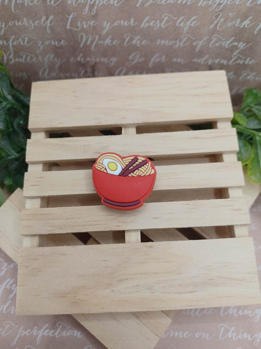 Red Noodle Bowl Shoe Charm Accessory