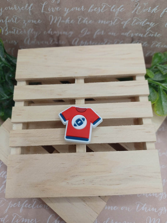 Red Football Shirt Shoe Charm Accessory
