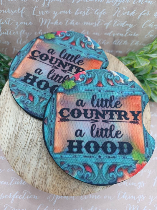 A little Country a little Hood Car Coaster Set