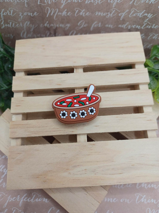Tan Bowl of Soup Shoe Charm Accessory