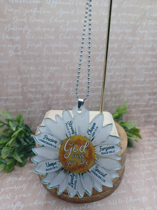 God Is...Daisy Car Decoration