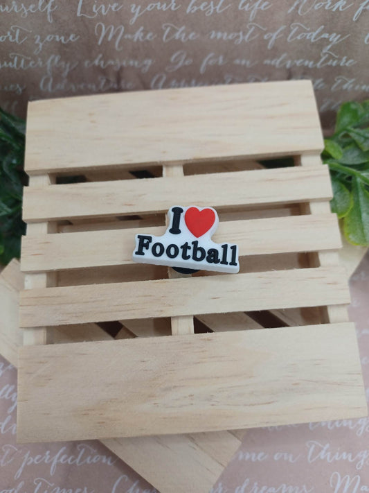 I <3 Football  Shoe Charm Accessory